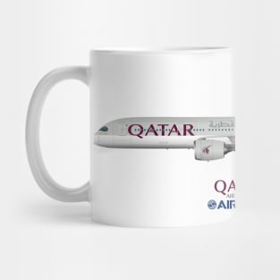 Illustration of Qatar Airbus A350 Mug